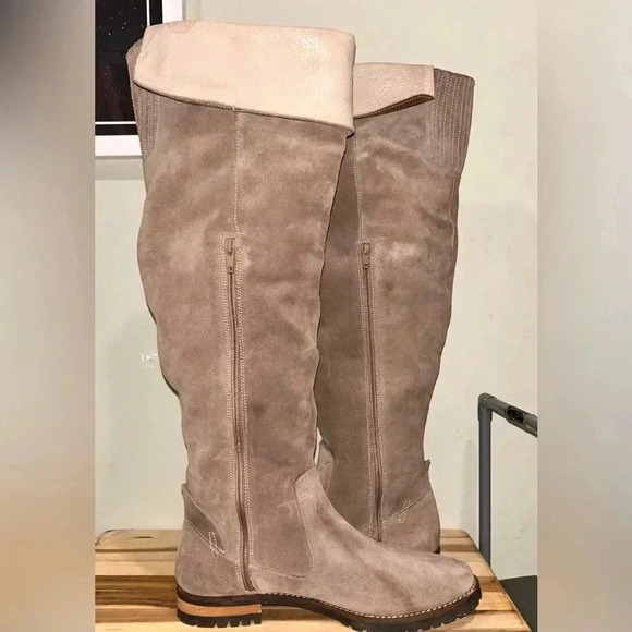 Fabianelli knee high suede fold over boots. Size 39. Made in Italy. - Picture 1 of 12